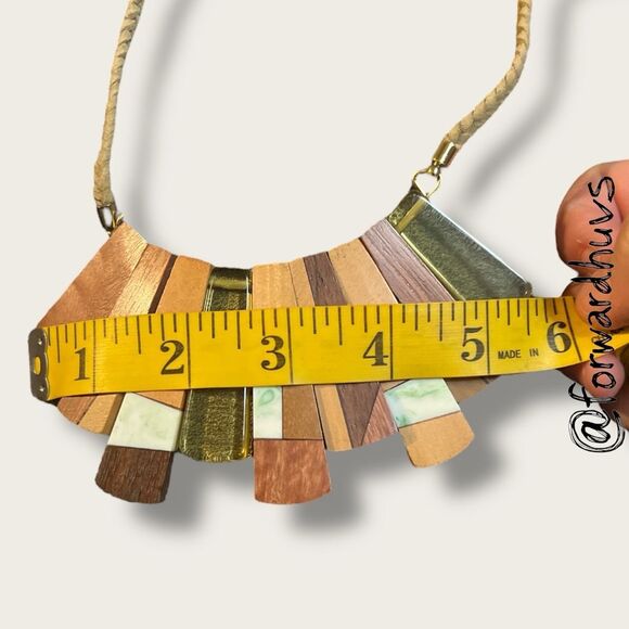 Noonday Collection Del Rey Necklace – Wood, Resin & Acrylic Fan Pendants - Picture 6 of 8